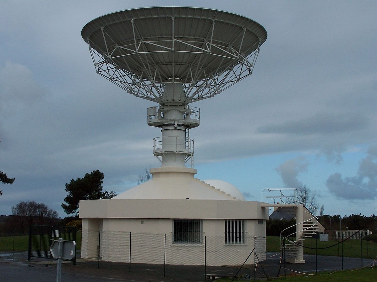 Antenne Radio De Télécommunication Et Surface De Ciel Bleu De La Tour  Satellite.
