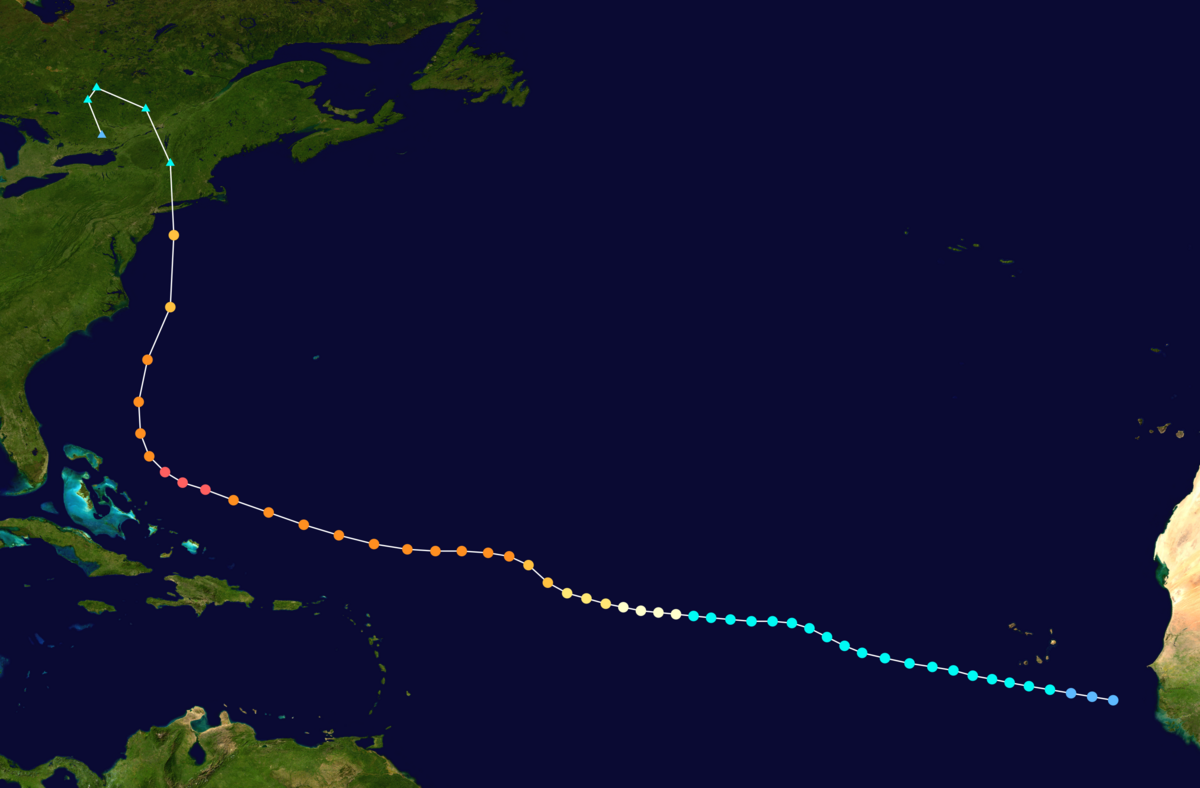 trajectoire de l’ouragan de Nouvelle-Angleterre (1938)