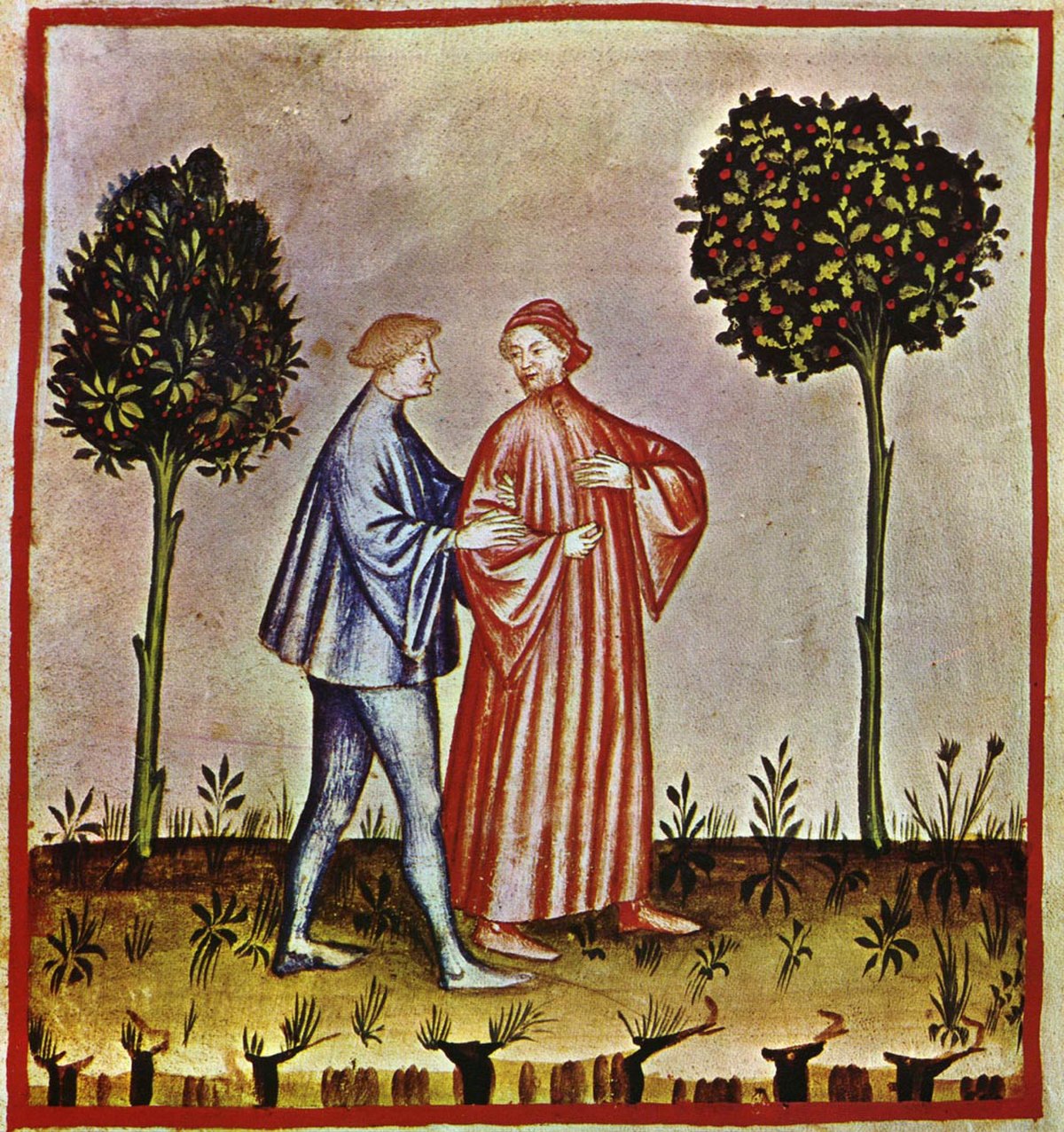 Marcher, tacuinum sanitatis casanatensis (XIVe siècle)