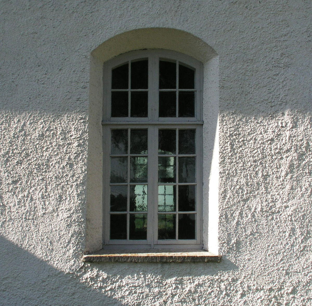 Tableau sur toile Brique et de pierre fenêtre cintrée 