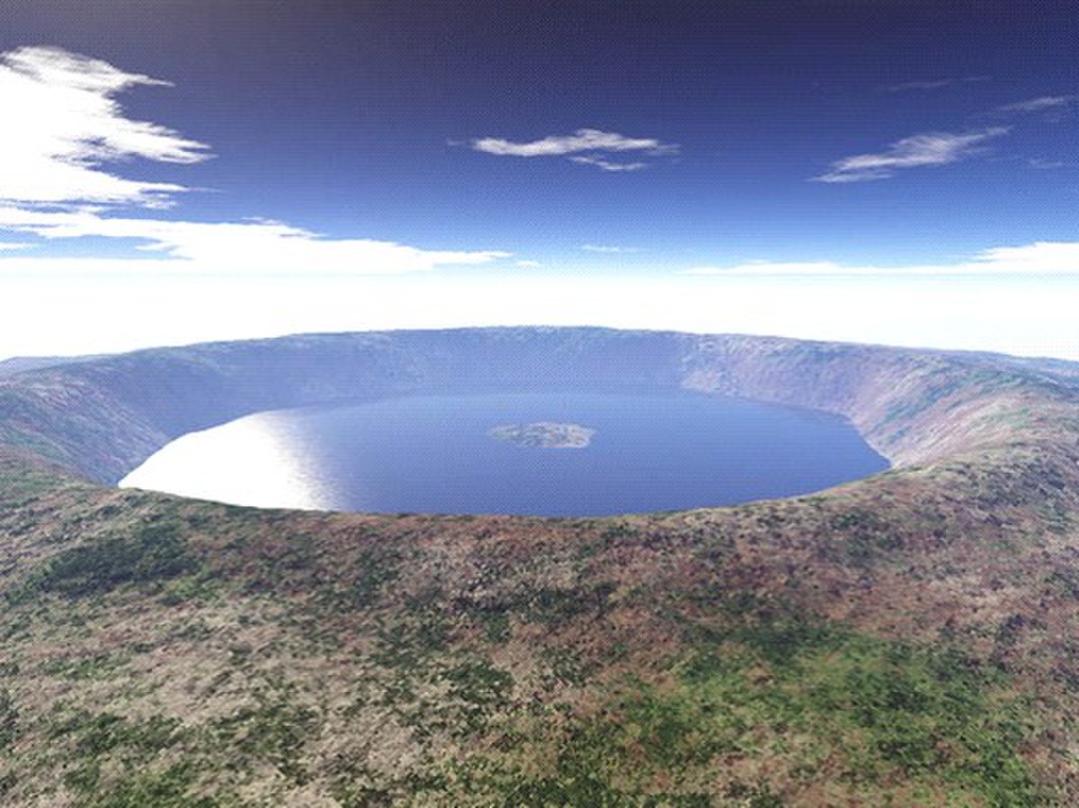 Image de synthèse du cratère quelques années après l’impact.