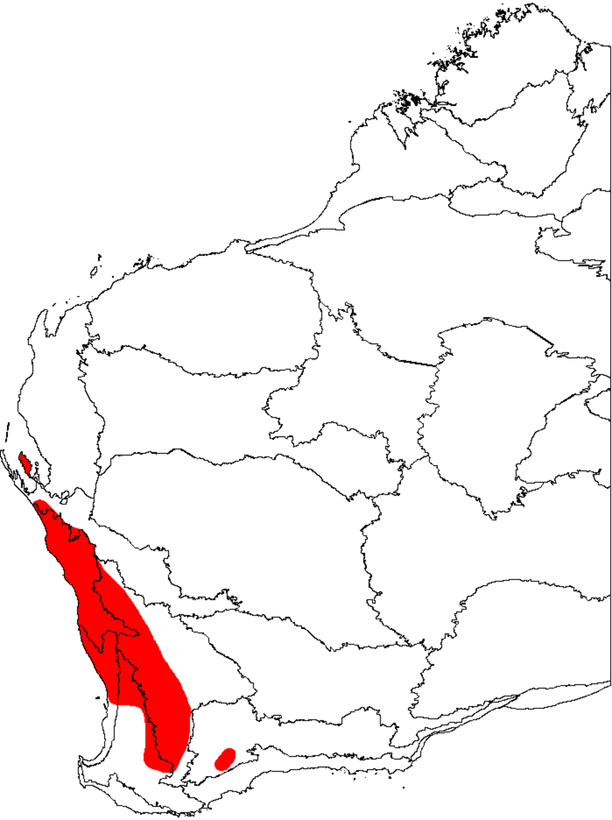 Banksia prionotes map.png