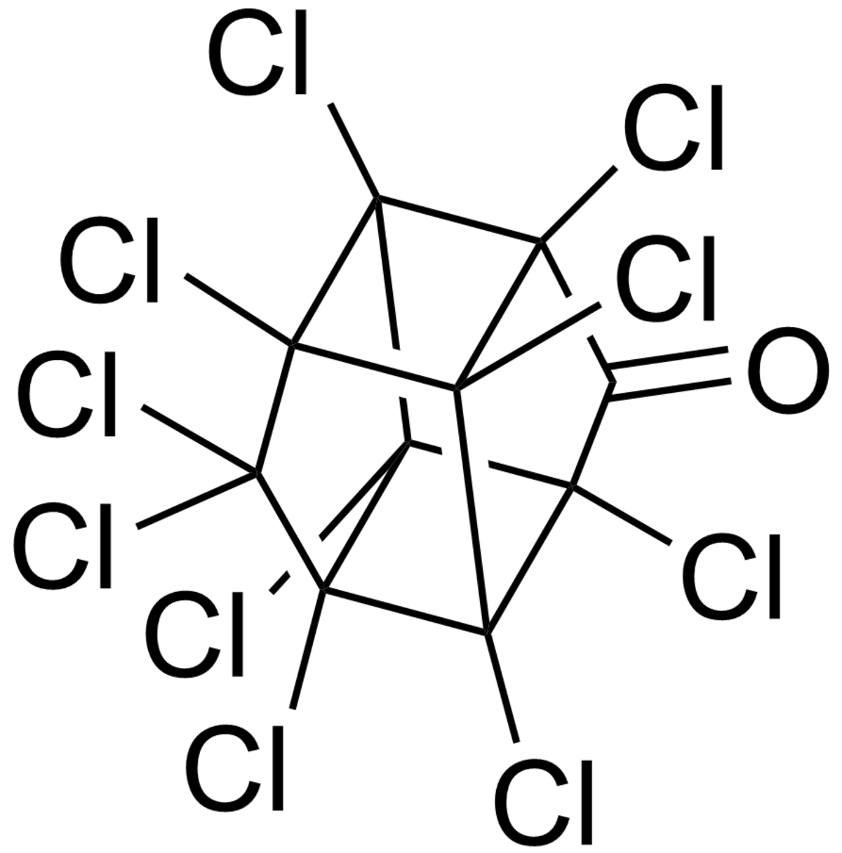 structure et représentation du chlordécone