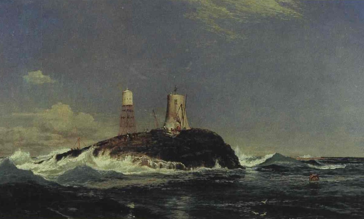 Dhu Heartach Lighthouse, During Construction (phare de Dhu Heartach pendant la construction), Sam Bough, collection privée.