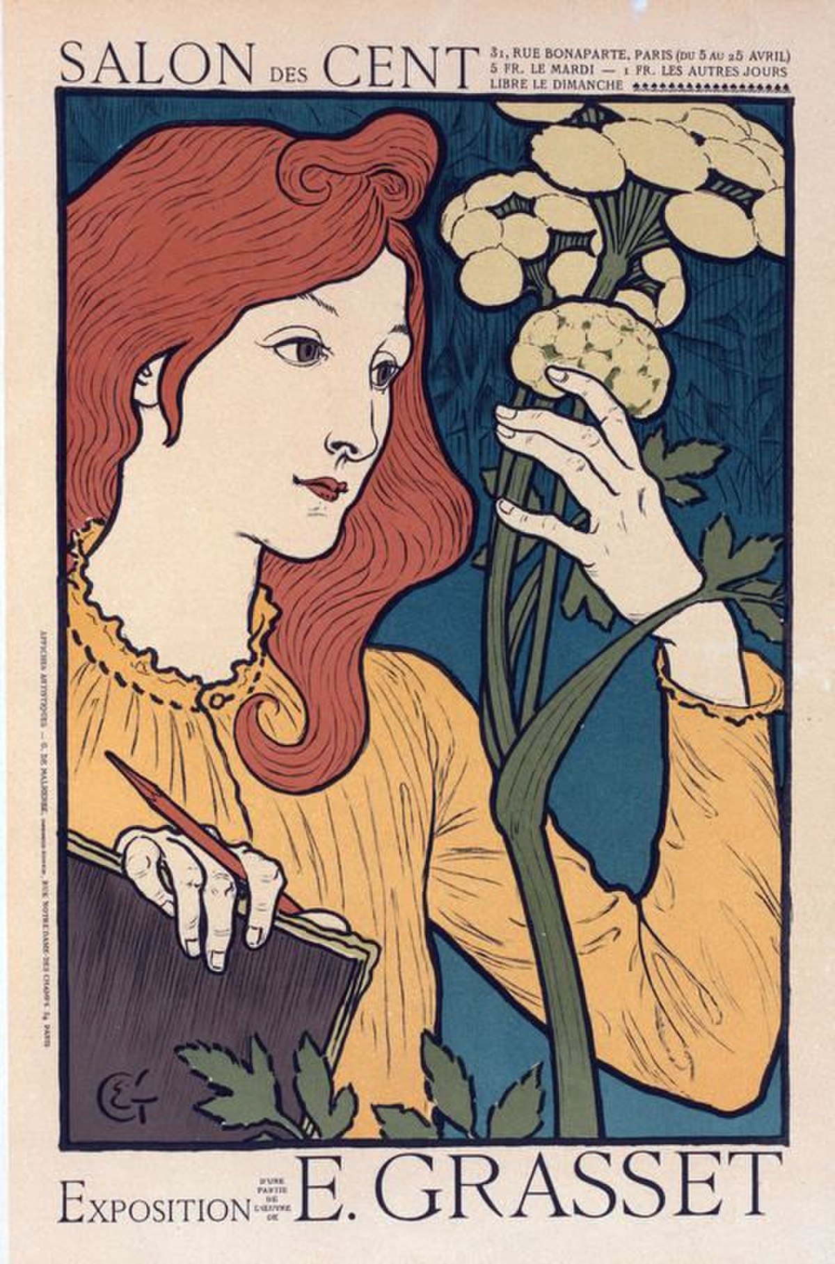 Observation d'un végétal (affiche d'Eugène Grasset)