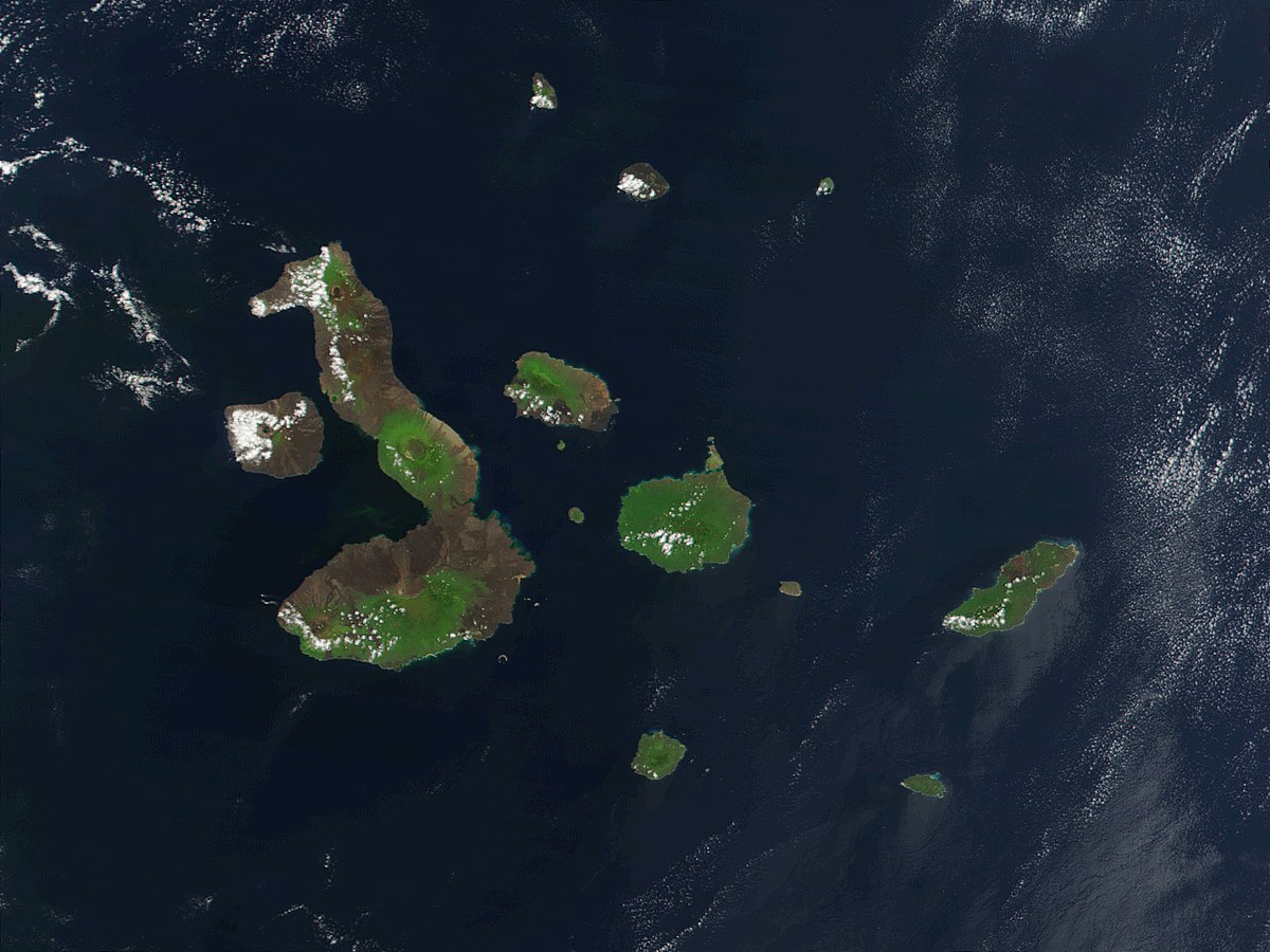 Image satellite des îles Galápagos.