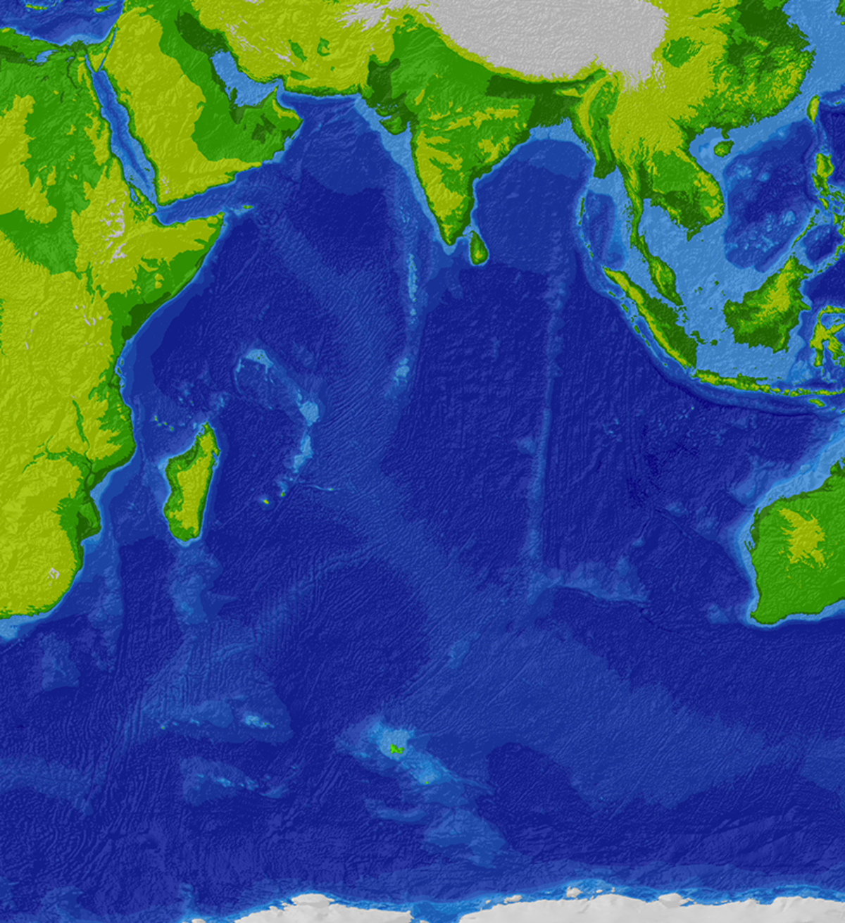 Profil bathymétrique de l'Océan indien