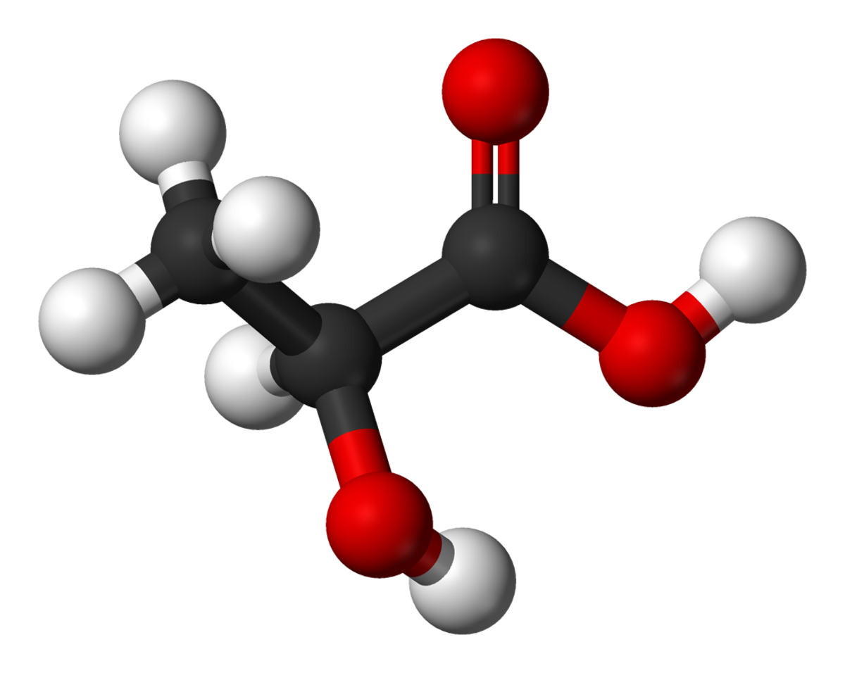 structure tri-dimensionnelle de de l'acide lactique