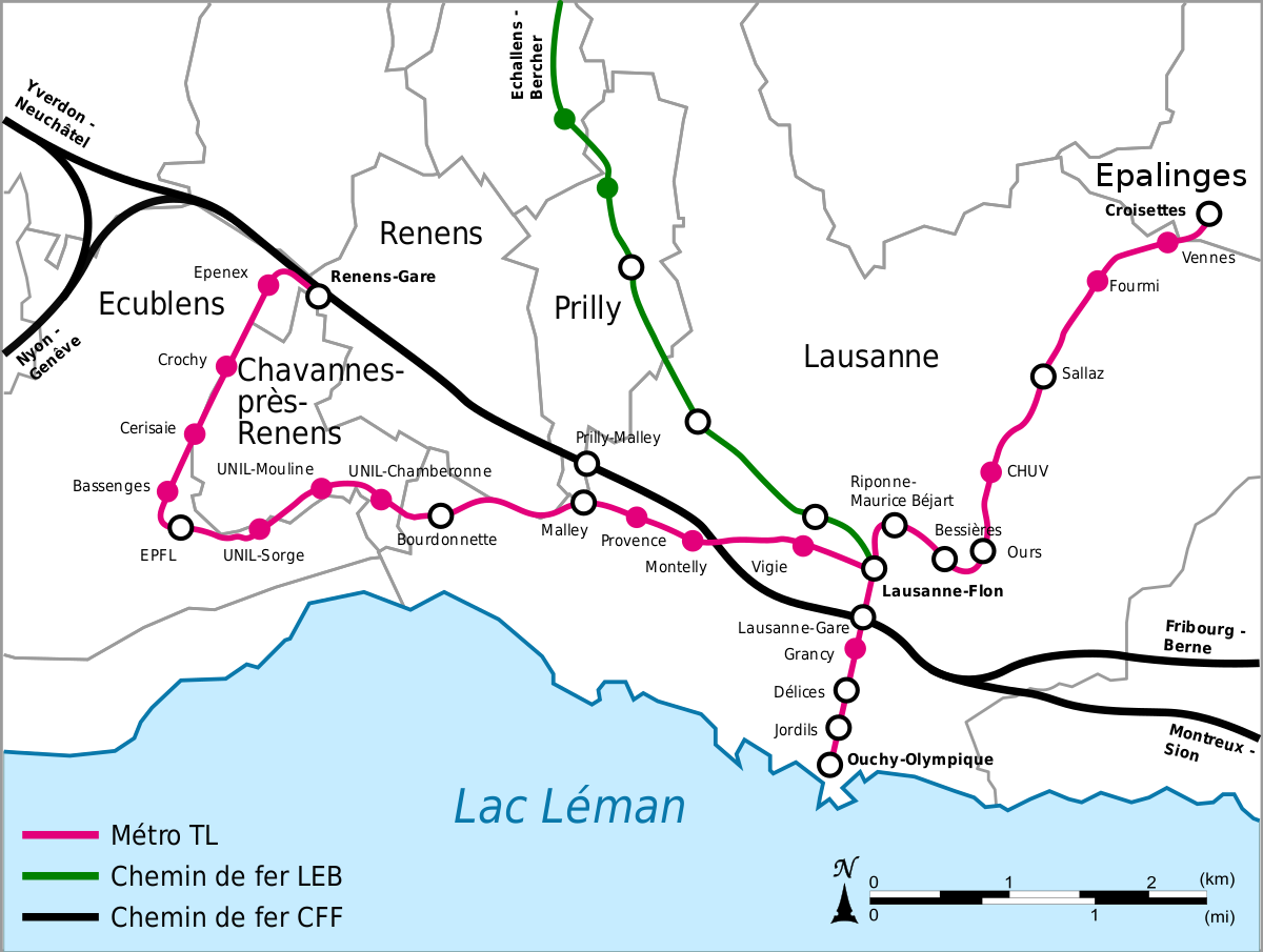 Metro Lausanne plan synoptique.svg