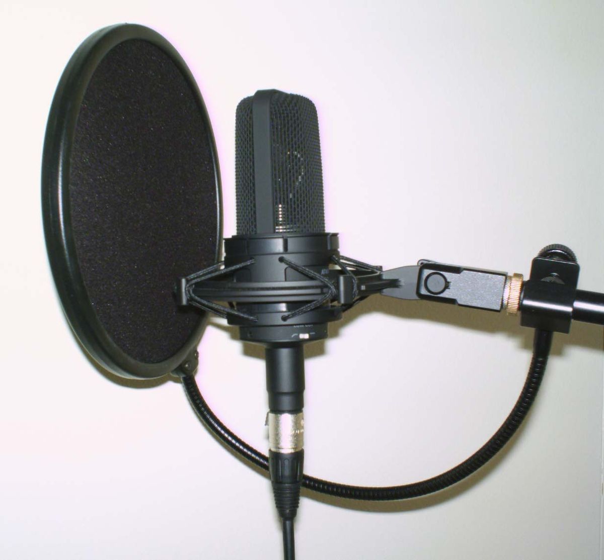 microphone moderne avec effet holographique. notion d'entretien
