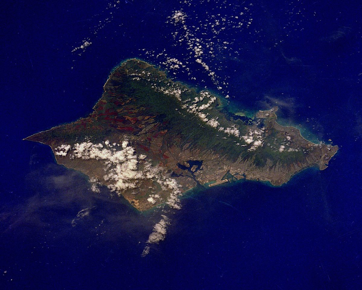 Image satellite d'Oahu.