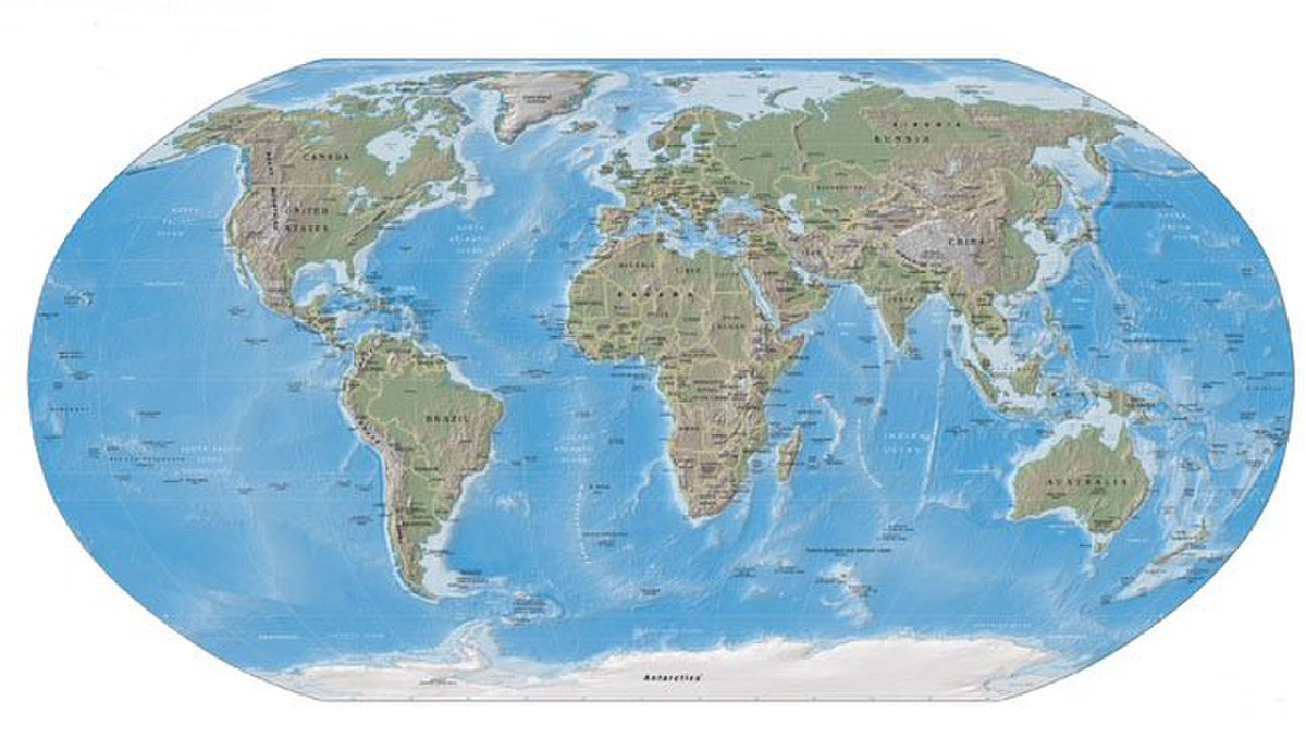Carte du monde avec la liste de tous les pays et drapeau du monde