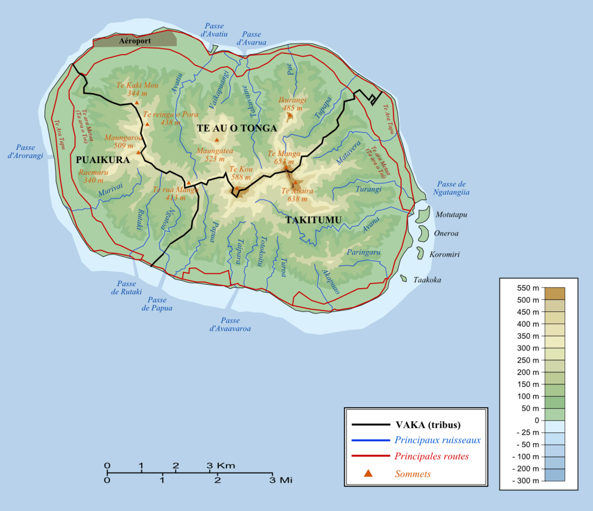 Carte de Rarotonga.
