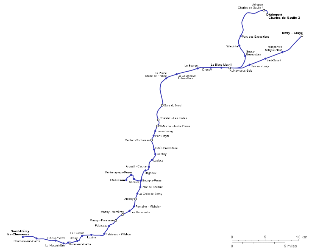 Ligne B du RER d'Île-de-France - Infrastructure