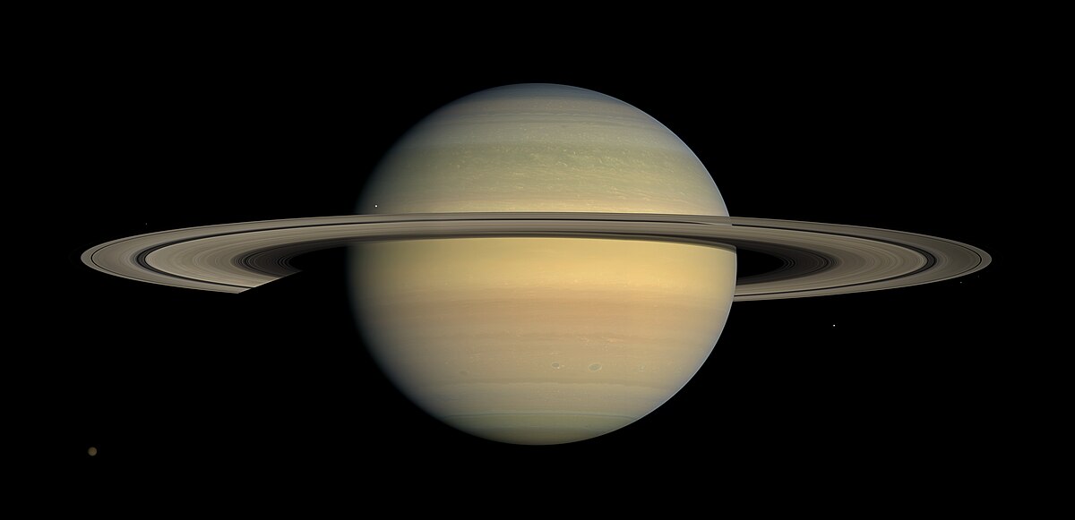 Saturne vue par la sonde Cassini en 2008.