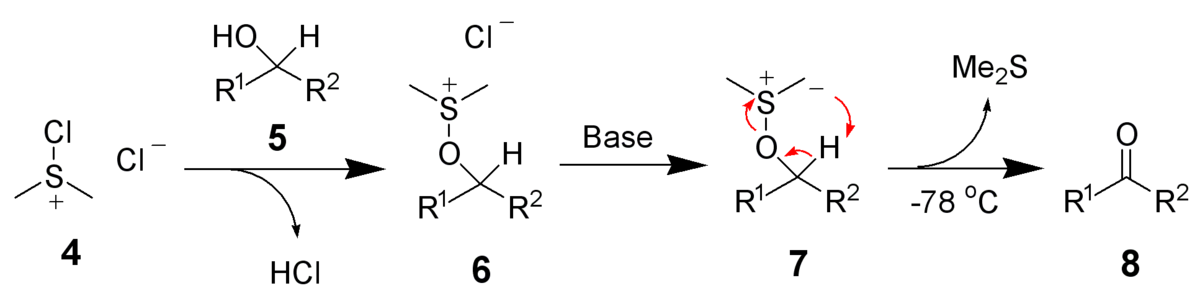 Seconde partie du mécanisme réactionnel de l'oxydation de Swern.