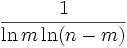 \frac{1}{\ln m \ln (n-m)}