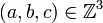 (a,b,c)\in\mathbb{Z}^3
