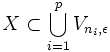X \subset \bigcup_{i=1}^{p} V_{n_{i},\epsilon}
