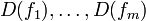 D(f_1), \ldots, D(f_m)