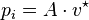 p_i=A\cdot v^\star