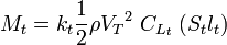 M_t=k_t\frac{1}{2}\rho{V_T}^2\;C_{L_t}\;(S_tl_t)