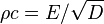 \rho c=E/\sqrt{D}\,