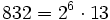 832=2^6 \cdot  13