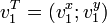 v_1^T=(v_1^x;v_1^y)