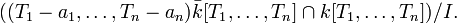 ( (T_1-a_1, \ldots, T_n-a_n)\bar{k}[T_1, \ldots, T_n]\cap k[T_1,\ldots, T_n])/I.