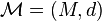 \mathcal M =(M,d)