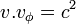 \ v.v_{\phi}=c^2