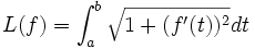 L(f)=\int_a^b \sqrt{1+(f'(t))^2} dt