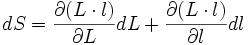 dS =  \frac{\partial (L\cdot l) }{\partial L}dL+\frac{\partial (L\cdot l) }{\partial l}dl