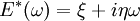 E^*(\omega) = \xi + i \eta \omega \,