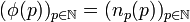 (\phi(p))_{p\in\mathbb{N}}=(n_p(p))_{p\in\mathbb{N}}