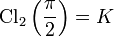 \operatorname{Cl}_2\left(\frac{\pi}{2}\right)=K