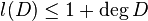 l(D)\le 1 + \deg D