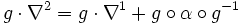 g\cdot\nabla^2=g\cdot\nabla^1+g\circ\alpha\circ g^{-1}