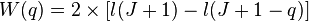 W(q) = 2 \times [l(J+1)-l(J+1-q)]