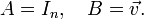 A=I_n,\quad B=\vec v.