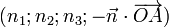 (n_1;n_2;n_3;-\vec n\cdot\overrightarrow{OA})