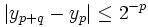 \left|y_{p+q}-y_p\right|\leq 2^{-p}