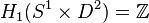 H_1(S^1\times D^2) = \mathbb Z