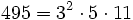 495 = 3^2 \cdot  5 \cdot  11