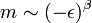 m\sim(-\epsilon)^\beta~