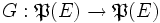 G : \mathfrak P(E) \to \mathfrak P(E)