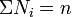 \Sigma N_i = n\!