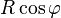 R\cos\varphi