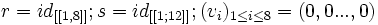 r=id_{[[1,8]]} ; s=id_{[[1;12]]} ; (v_i)_{1\le i \le 8}=(0,0...,0)